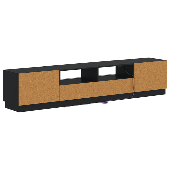 Dulap TV LED cu 5 piese Negru Lemn prelucrat WALTI