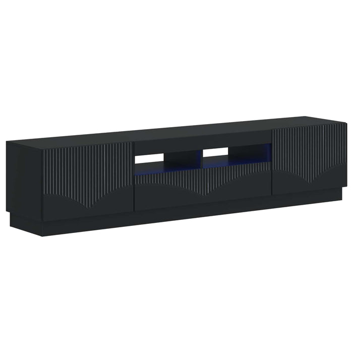 Dulap TV LED cu 5 piese Negru Lemn prelucrat WALTI