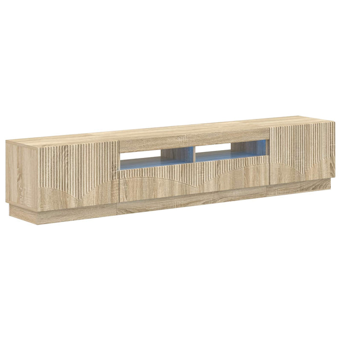 Dulap TV LED cu 5 piese Stejar Sonoma Lemn prelucrat WALTI