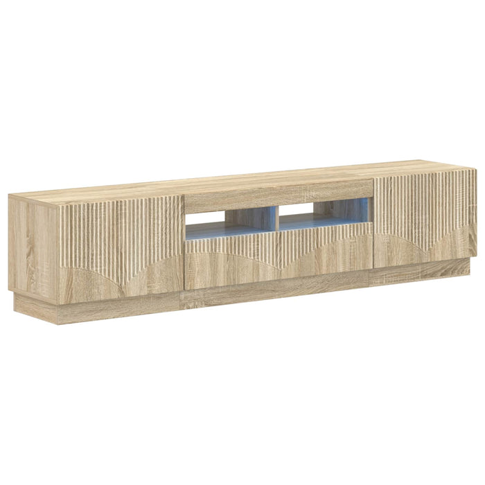 Dulap TV LED cu 5 piese Stejar Sonoma Lemn prelucrat WALTI
