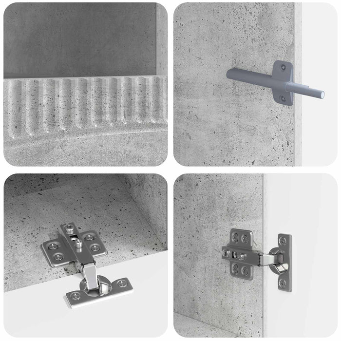 Dulap TV LED cu 5 piese Gri Beton Lemn prelucrat WALTI