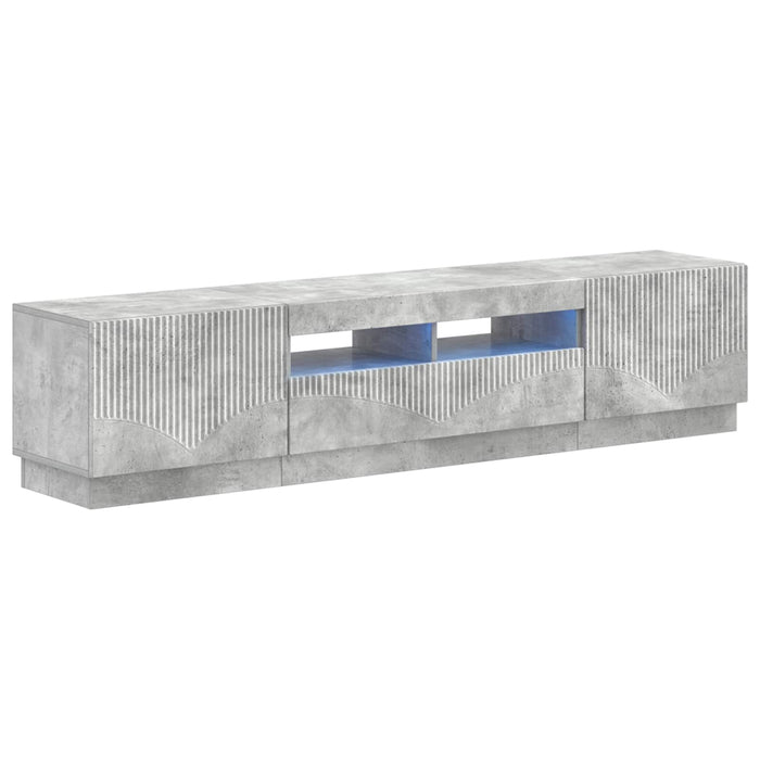 Dulap TV LED cu 5 piese Gri Beton Lemn prelucrat WALTI