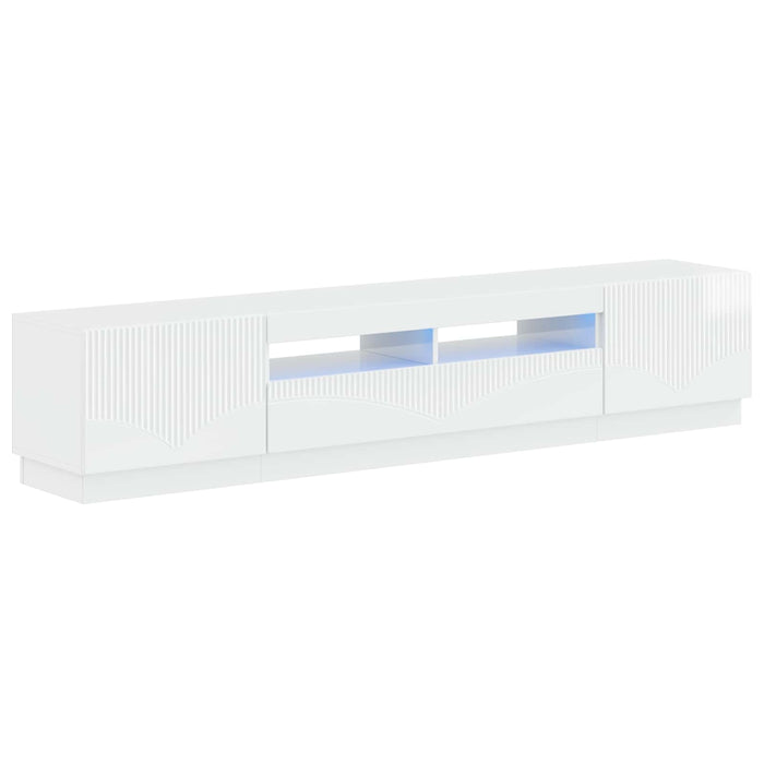 Dulap TV LED cu 5 piese Alb foarte lucios Lemn prelucrat WALTI
