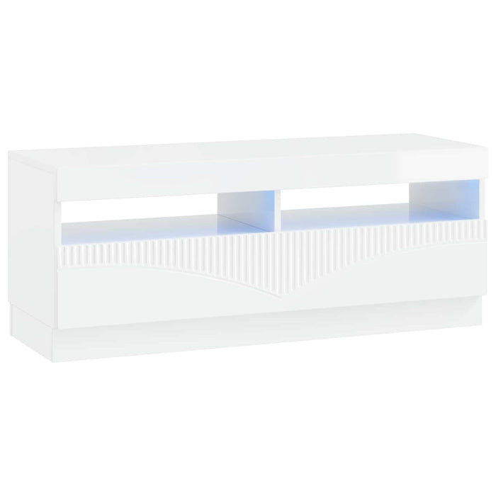 Dulap TV LED cu 5 piese Alb foarte lucios Lemn prelucrat WALTI