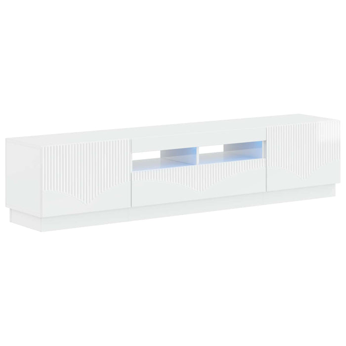 Dulap TV LED cu 5 piese Alb foarte lucios Lemn prelucrat WALTI