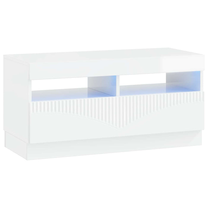Dulap TV LED cu 5 piese Alb foarte lucios Lemn prelucrat WALTI