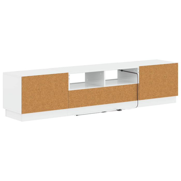 Dulap TV LED cu 5 piese Alb foarte lucios Lemn prelucrat WALTI