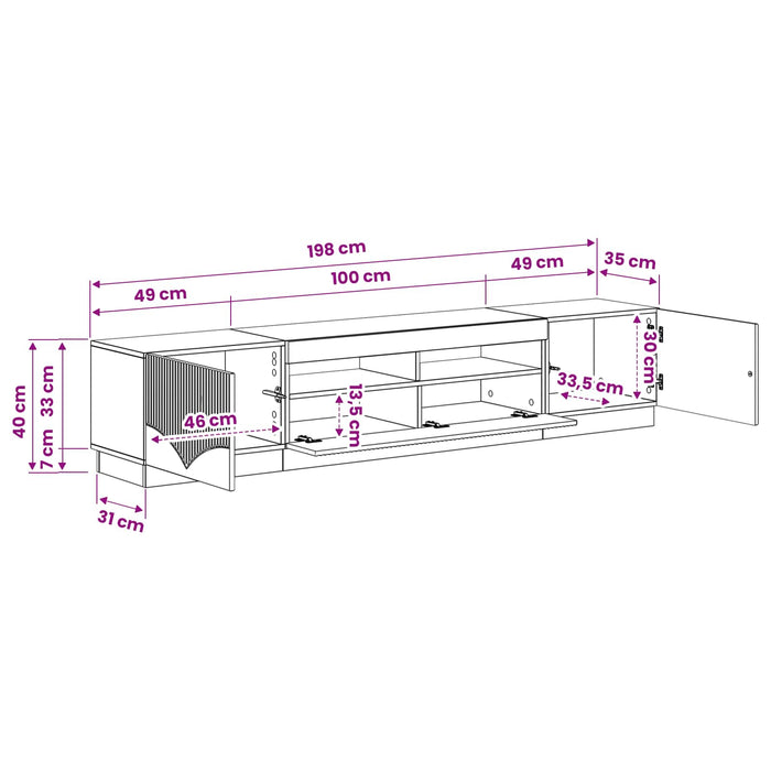 Dulap TV LED cu 5 piese Lemn vechi Lemn prelucrat WALTI