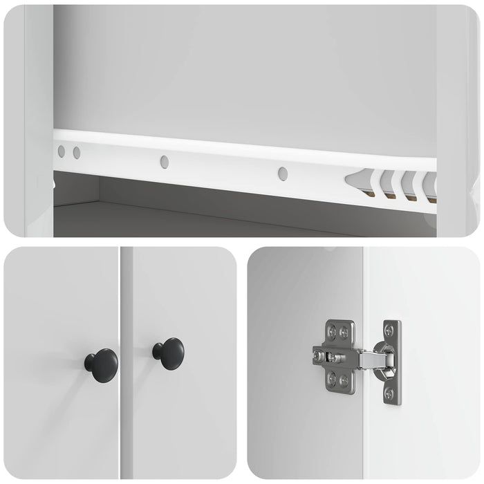 Set de Dulapuri 2 pcs Alb foarte lucios Lemn prelucrat WALTI