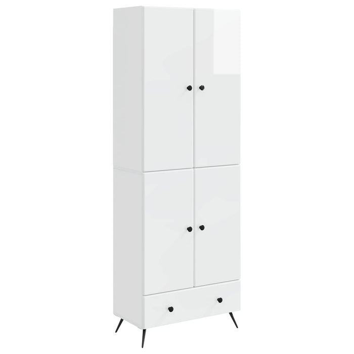 Set de Dulapuri 2 pcs Alb foarte lucios Lemn prelucrat WALTI