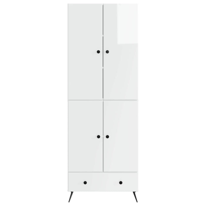Set de Dulapuri 2 pcs Alb foarte lucios Lemn prelucrat WALTI