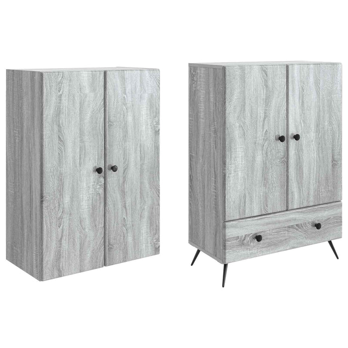 Set de Dulapuri 2 pcs Sonoma gri Lemn prelucrat WALTI