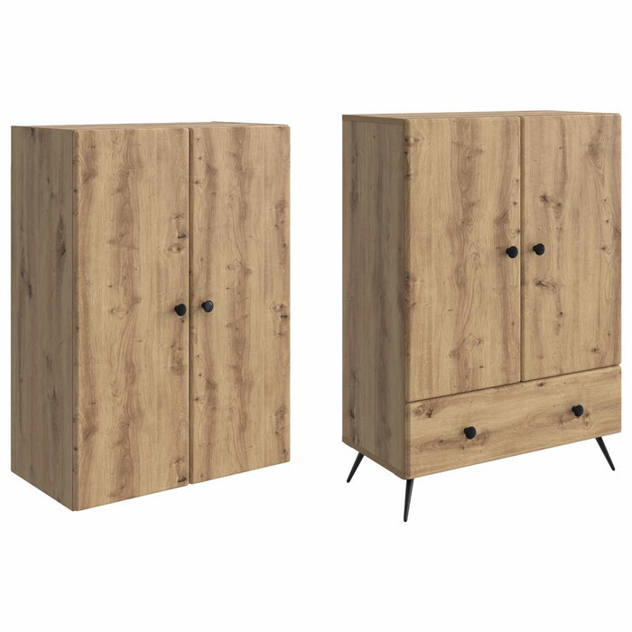 Set de Dulapuri 2 pcs Stejar Artizanal Lemn prelucrat WALTI