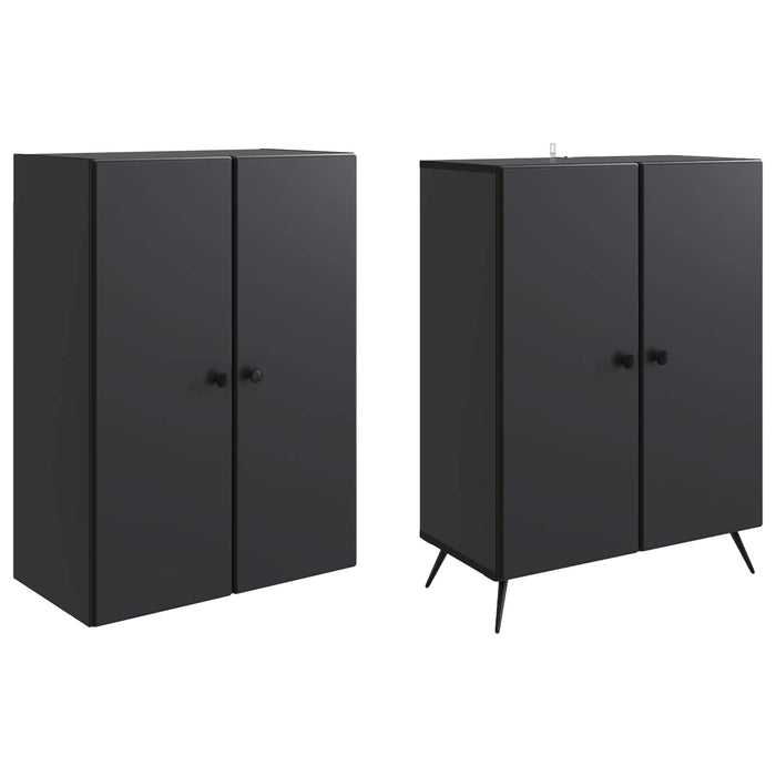 Set de Dulapuri 2 pcs Negru Lemn prelucrat WALTI