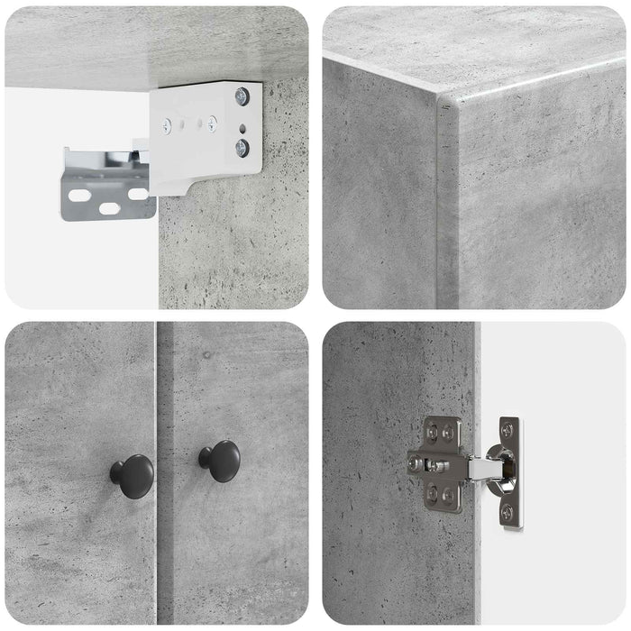 Set de Dulapuri 2 pcs Gri Beton Lemn prelucrat WALTI