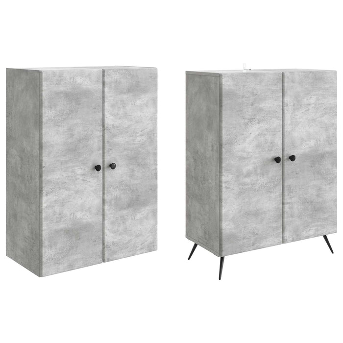 Set de Dulapuri 2 pcs Gri Beton Lemn prelucrat WALTI