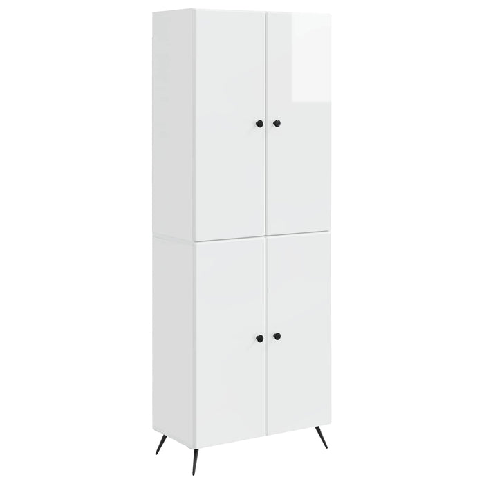 Set de Dulapuri 2 pcs Alb foarte lucios Lemn prelucrat WALTI