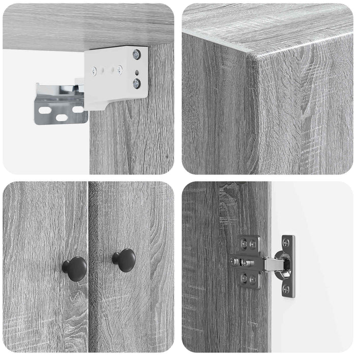 Set de Dulapuri 2 pcs Sonoma gri Lemn prelucrat WALTI