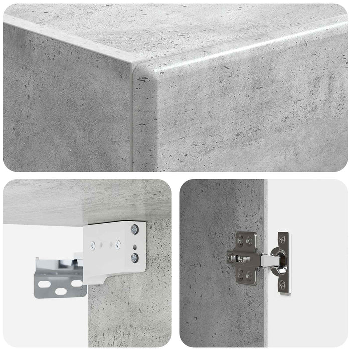 Set de Dulapuri 2 pcs Gri Beton Lemn prelucrat WALTI