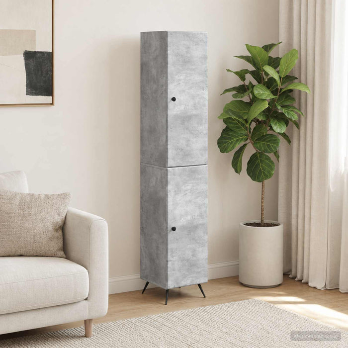 Set de Dulapuri 2 pcs Gri Beton Lemn prelucrat - WALTI WALTI