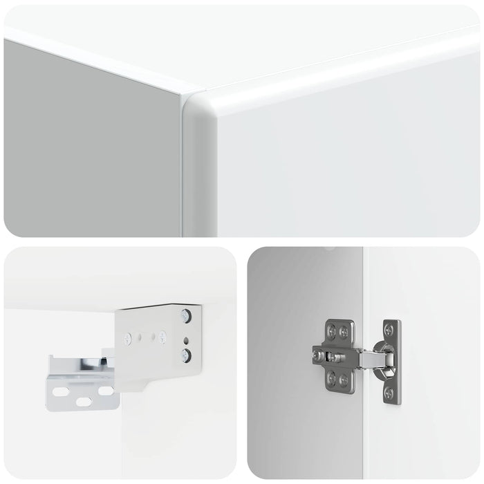 Set de Dulapuri 2 pcs Alb foarte lucios Lemn prelucrat WALTI
