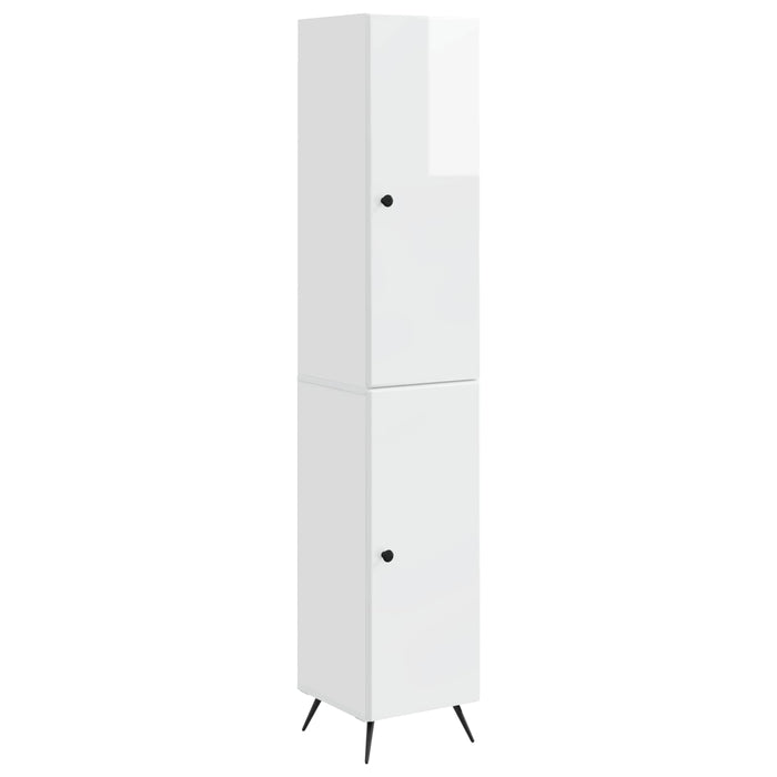 Set de Dulapuri 2 pcs Alb foarte lucios Lemn prelucrat WALTI