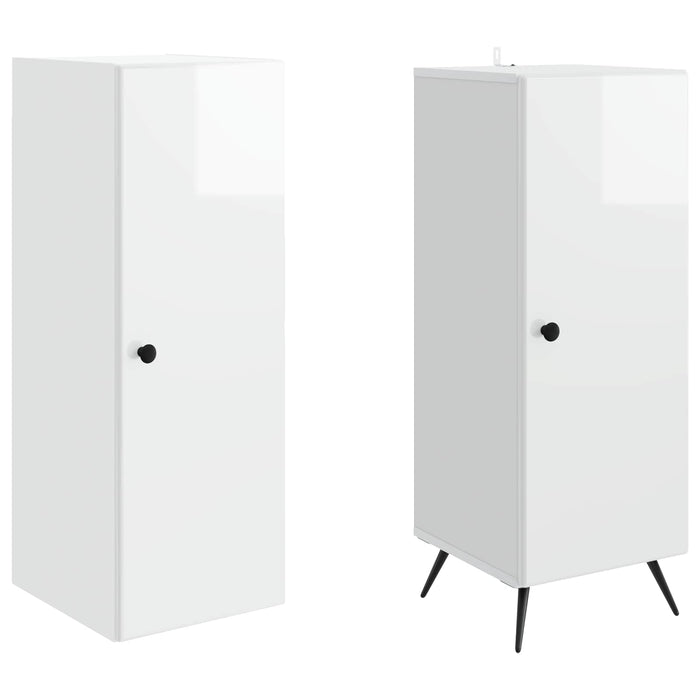 Set de Dulapuri 2 pcs Alb foarte lucios Lemn prelucrat WALTI