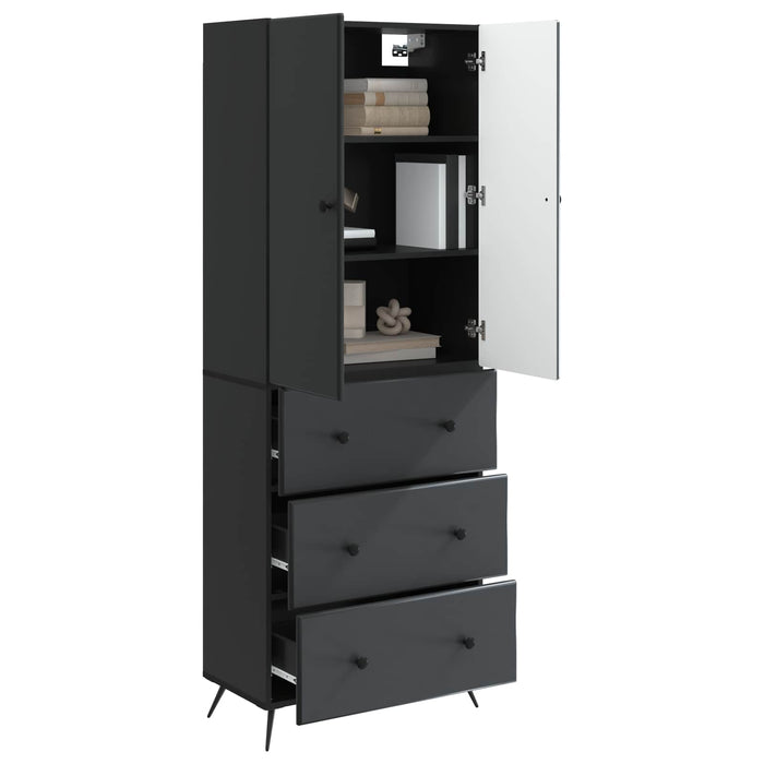 Set de Dulapuri 2 pcs Negru 66 x 34,5 x 90 cm Lemn prelucrat - WALTI WALTI