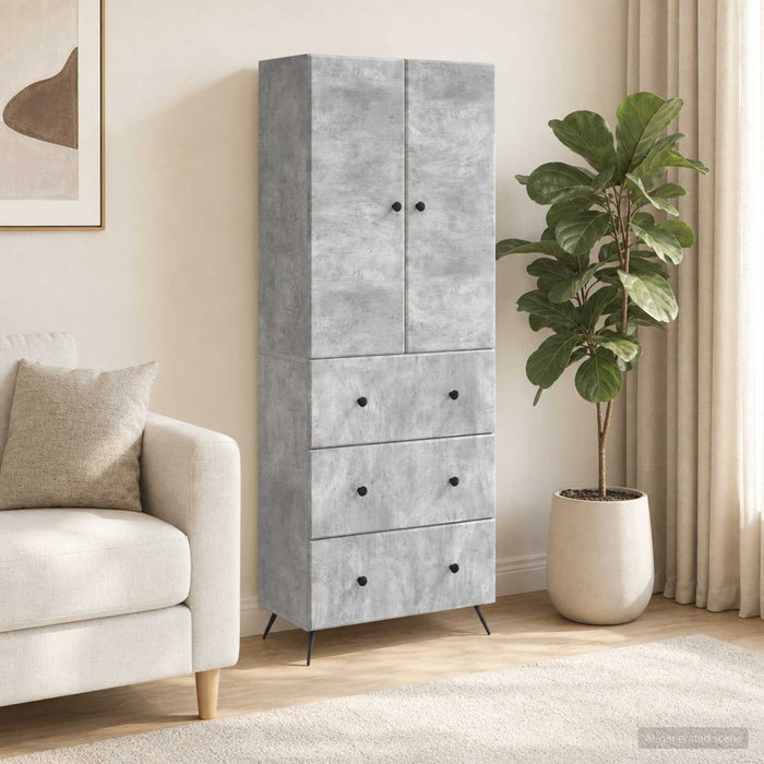 Set de Dulapuri 2 pcs Gri Beton 66 x 34,5 x 90 cm - WALTI WALTI