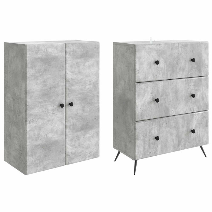 Set de Dulapuri 2 pcs Gri Beton 66 x 34,5 x 90 cm - WALTI WALTI