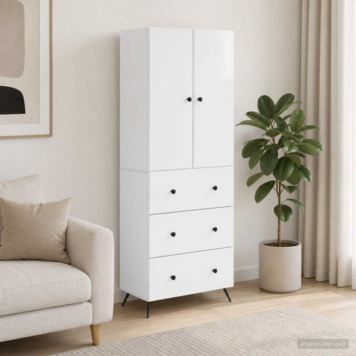 Set de Dulapuri 2 pcs Alb foarte lucios 66 x 34,5 x 90 cm - WALTI WALTI