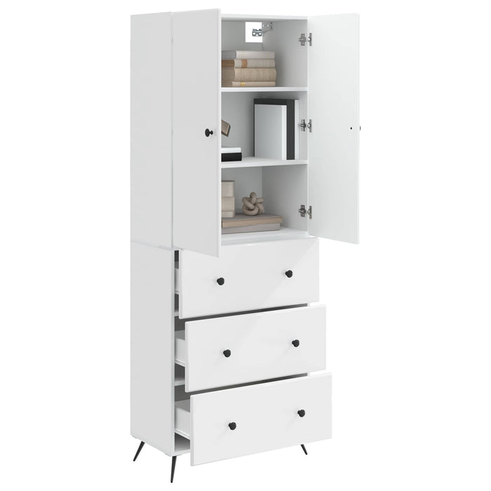 Set de Dulapuri 2 pcs Alb foarte lucios 66 x 34,5 x 90 cm - WALTI WALTI