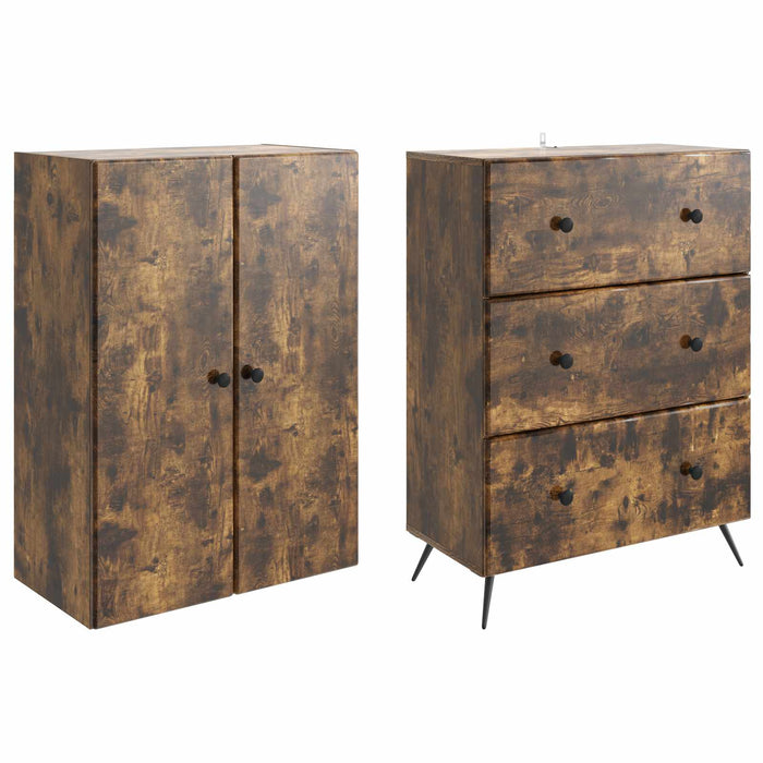 Set de Dulapuri 2 pcs Stejar fumuriu 66 x 34,5 x 90 cm - WALTI WALTI