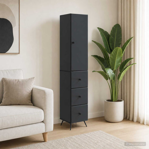 Set de Dulapuri 2 pcs Negru 34,5 x 34,5 x 90 cm Lemn prelucrat - WALTI WALTI