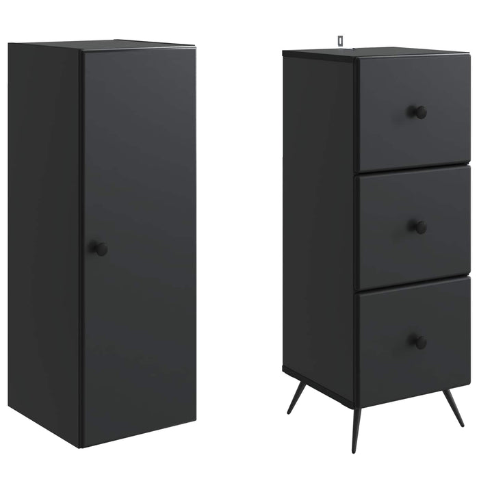 Set de Dulapuri 2 pcs Negru 34,5 x 34,5 x 90 cm Lemn prelucrat - WALTI WALTI