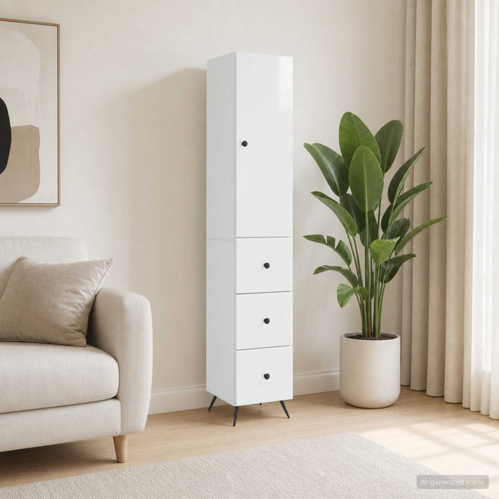 Set de Dulapuri 2 pcs Alb foarte lucios 34,5 x 34,5 x 90 cm - WALTI WALTI