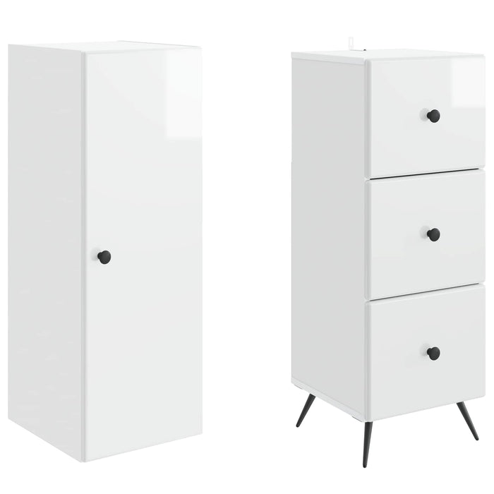 Set de Dulapuri 2 pcs Alb foarte lucios 34,5 x 34,5 x 90 cm - WALTI WALTI