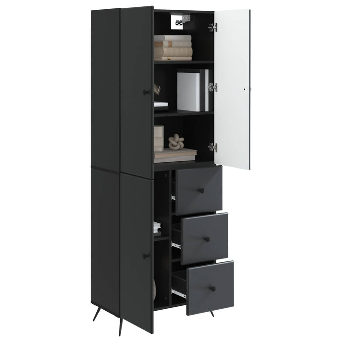 Set de Dulapuri 2 pcs Negru Lemn prelucrat WALTI