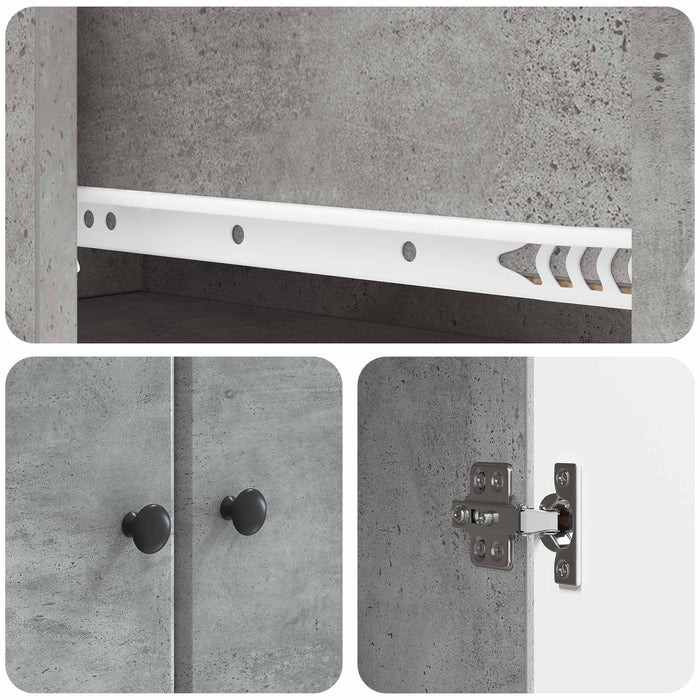 Set de Dulapuri 2 pcs Gri Beton Lemn prelucrat WALTI