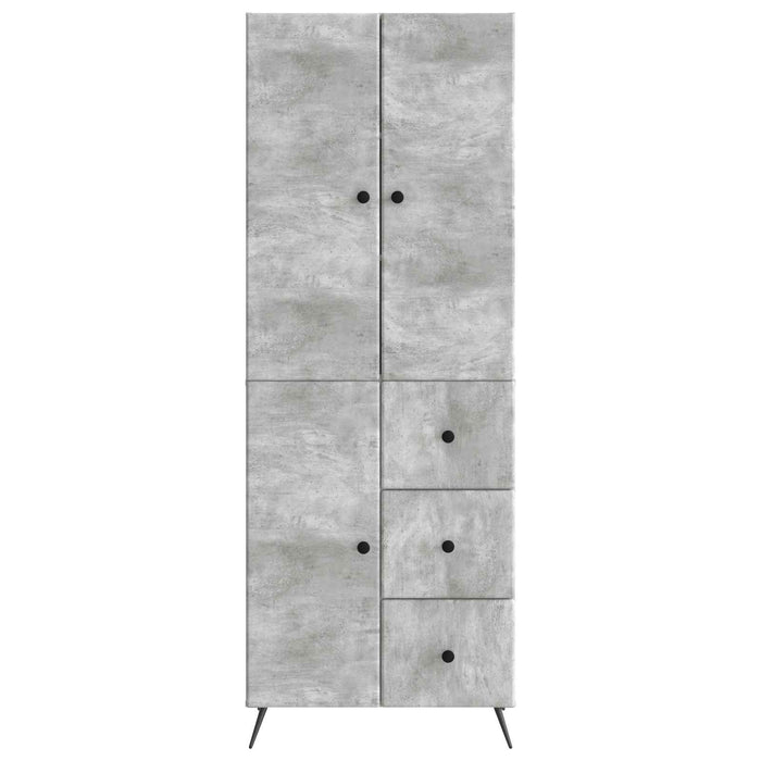 Set de Dulapuri 2 pcs Gri Beton Lemn prelucrat WALTI