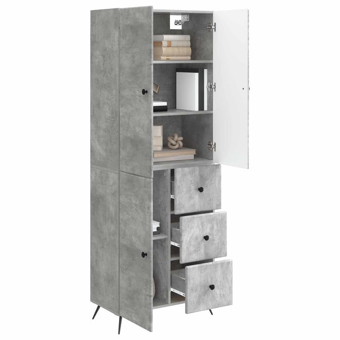 Set de Dulapuri 2 pcs Gri Beton Lemn prelucrat WALTI
