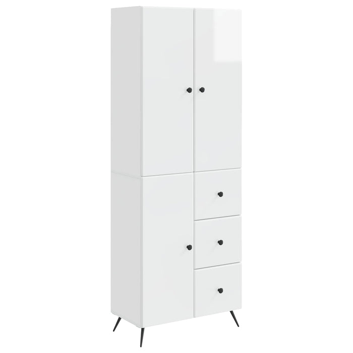Set de Dulapuri 2 pcs Alb foarte lucios Lemn prelucrat WALTI