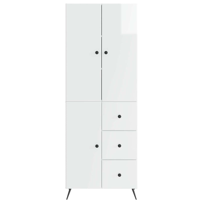 Set de Dulapuri 2 pcs Alb foarte lucios Lemn prelucrat WALTI