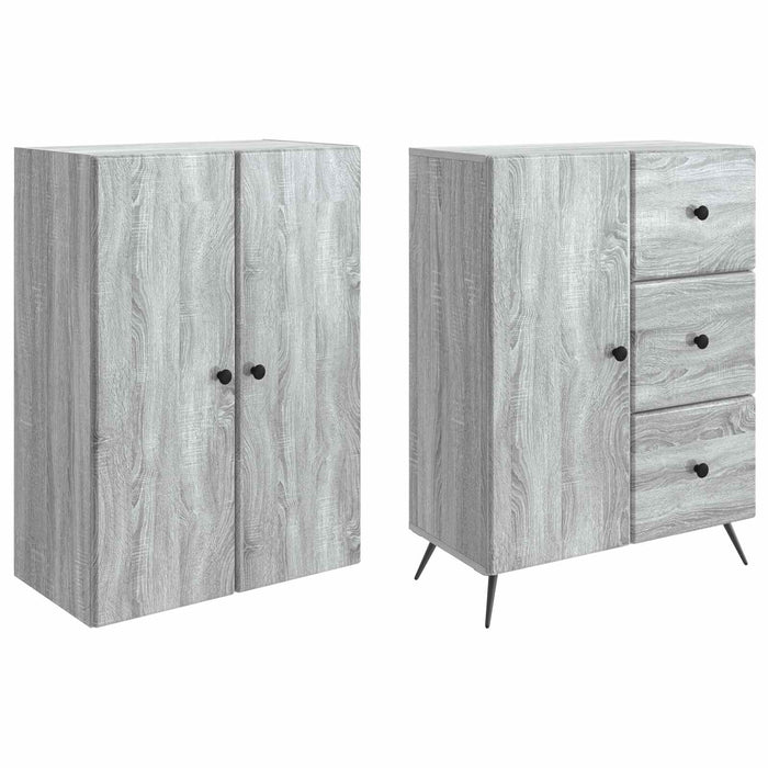 Set de Dulapuri 2 pcs Sonoma gri Lemn prelucrat WALTI