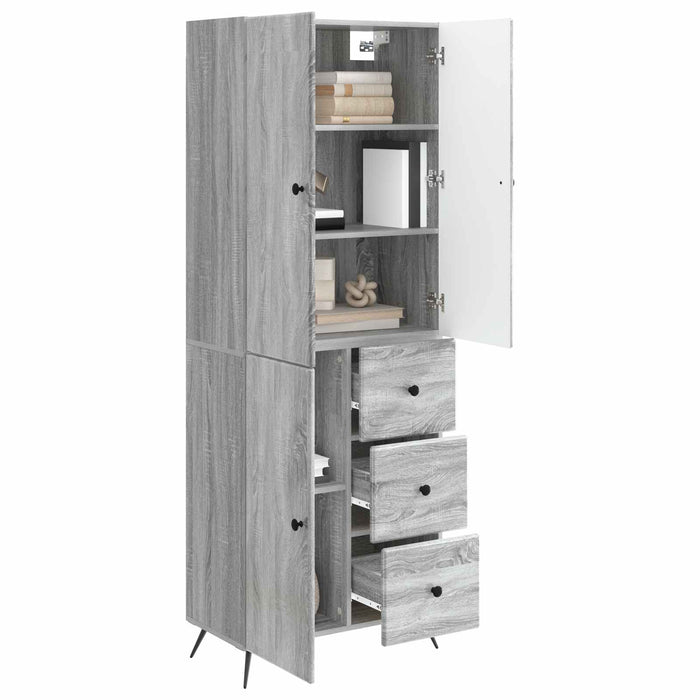 Set de Dulapuri 2 pcs Sonoma gri Lemn prelucrat WALTI