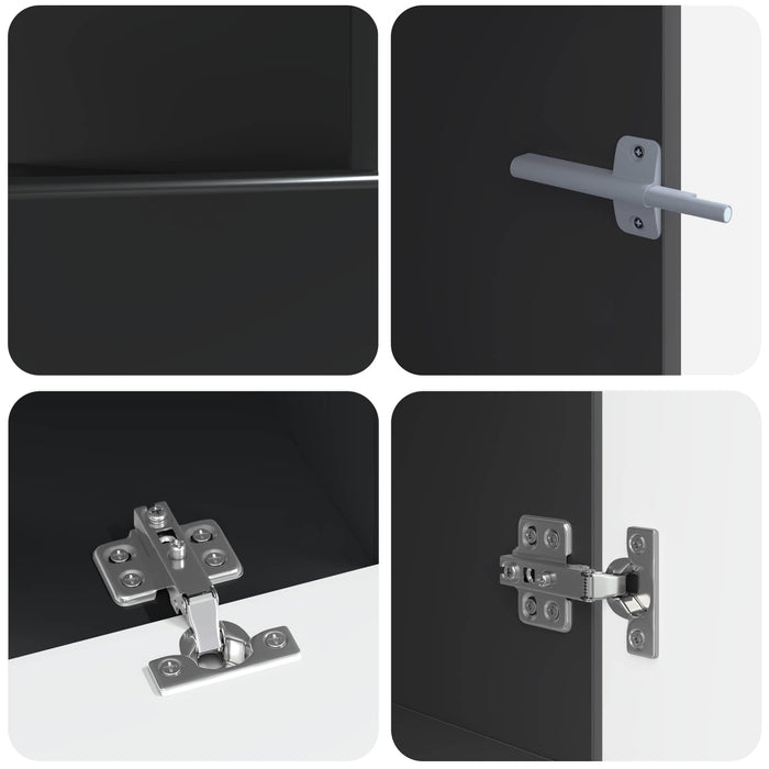 Dulap TV LED cu 5 piese Negru Lemn prelucrat WALTI