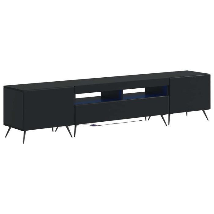 Dulap TV LED cu 5 piese Negru Lemn prelucrat WALTI