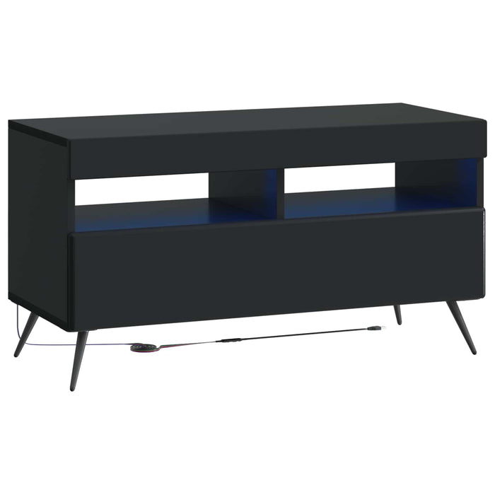 Dulap TV LED cu 5 piese Negru Lemn prelucrat WALTI