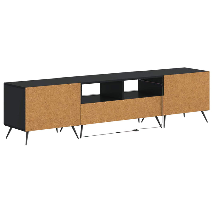 Dulap TV LED cu 5 piese Negru Lemn prelucrat WALTI