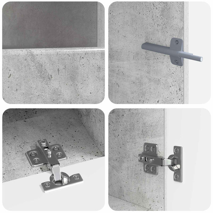Dulap TV LED cu 5 piese Gri Beton Lemn prelucrat WALTI